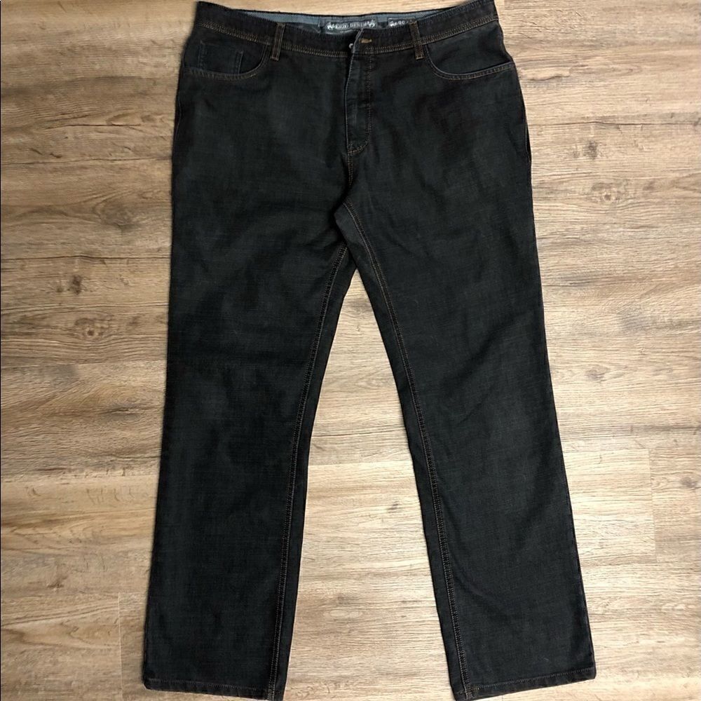 Enzo Denim Black Jeans, Size 38, missing button